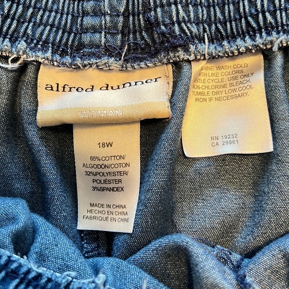 ALFRED DUNNER PULL-ON JEANS SIZE 18W SIDE POCKETS SOFT & VERY COMFORTABLE COTTON - Picture 5 of 9